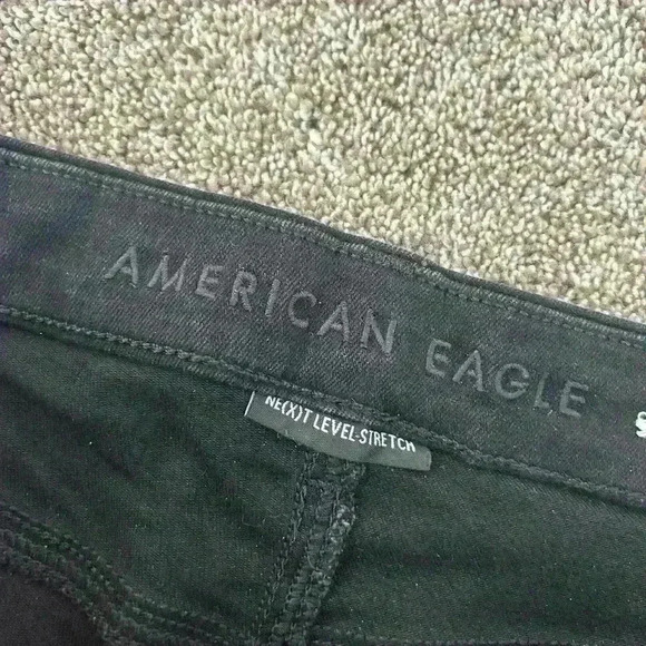 American Eagle Next Level Stretch High Rise Black Jeans - Picture 3 of 4